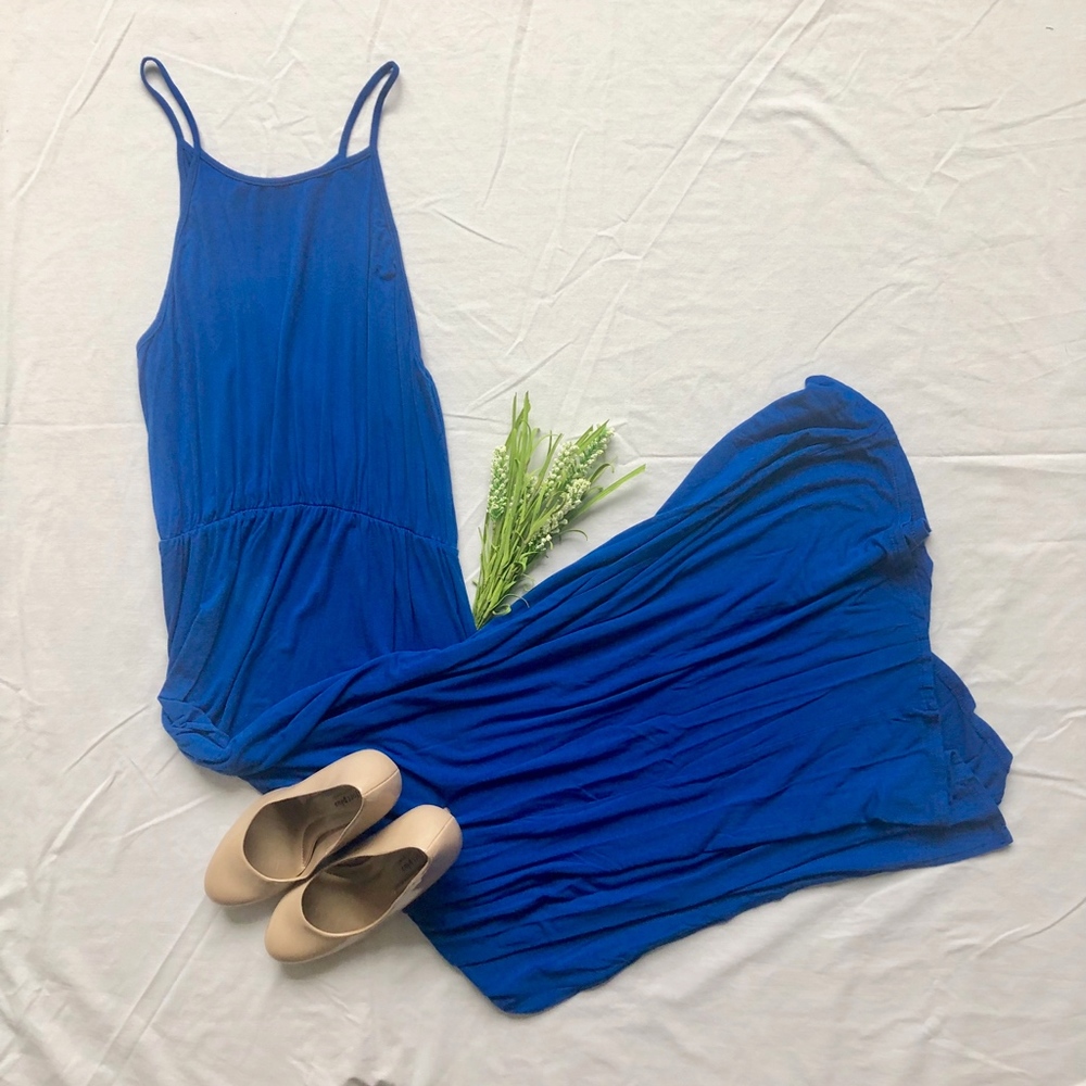 Doublju Blue Halter Maxi Dress
